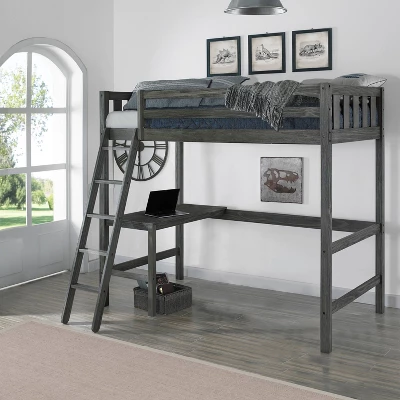 Twin Crosswinds Complete Loft Bed Wirebrush Gray - Hillsdale Furniture - Image 2