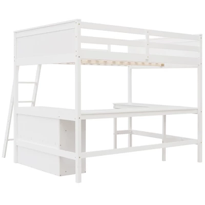 Full Size Wooden Loft Bed With Shelves And Desk - ModernLuxe - Image 6