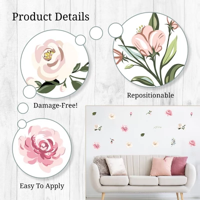 Pastel Floral Wall Decor - Decalcomania - Image 2