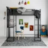 Twin Adele Loft Bed With Desk Black - Room & Joy