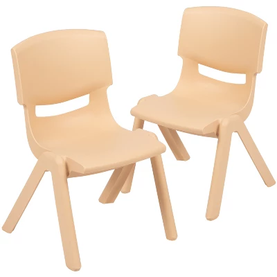 Flash Furniture 2 Pack Plastic Stackable School Chair With 12" Seat Height