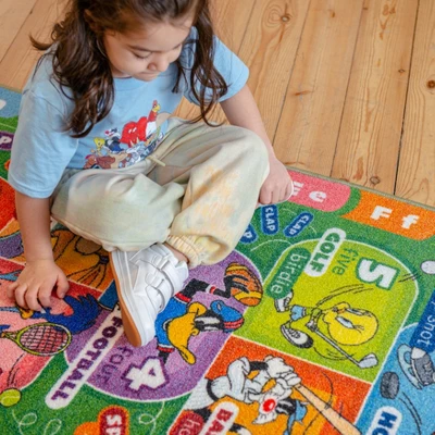 KC CUBS | Looney Tunes Boy & Girl Kids Hopscotch Number Counting Educational Learning & Game Play Nursery Bedroom Classroom Rug Carpet, 2' 7" X 6' 0" - Image 6