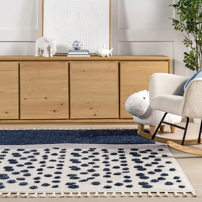 NuLOOM Alena Starry Night High-Low Kids Tasseled Area Rug - Image 7