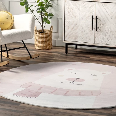 NuLOOM Jovie Polar Bear Machine Washable Kids Area Rug - Image 8