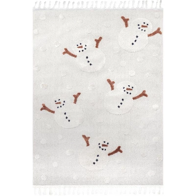 NuLOOM Kilah Snowmen High-Low Kids Tasseled Area Rug - Image 9
