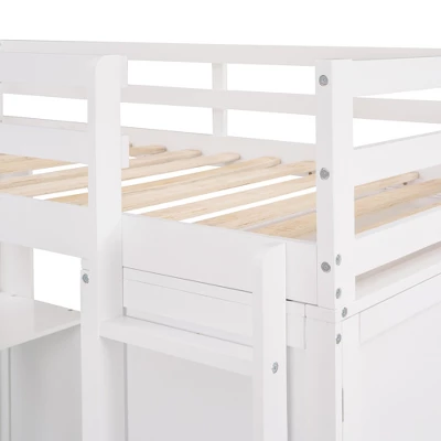 Twin Size Loft Bed With Drawers, Desk And Wardrobe-ModernLuxe - Image 8