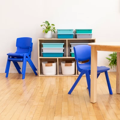 ECR4Kids Plastic School Stack Chair For Indoors And Outdoors, 12in Seat Height, 4-Pack - Image 5