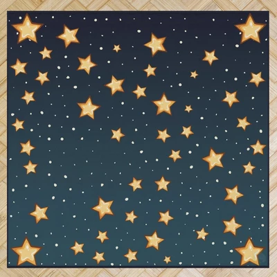 Deerlux 6 Ft. Social Distancing Colorful Kids Classroom Seating Area Rug, Starry Sky Design - Image 5