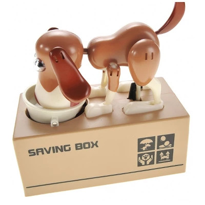 Insten My Dog Piggy Bank, Robotic Coin Munching Money Box, Kids Toys Birthday Gift, White Brown - Image 4