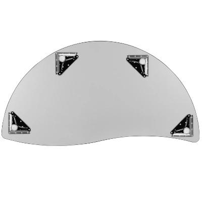 Emma And Oliver 60" Half Circle Wave Flexible Collaborative Oak Kids Adjustable Height Activity Table - Image 7