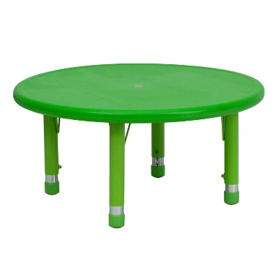 Flash Furniture 33" Round Plastic Height Adjustable Activity Table - Image 9