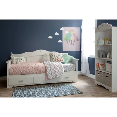 Twin Tiara Daybed With Storage Pure White - South Shore