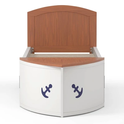 Twin Collindale Boat Design Kids' Bed With Trundle White/Oak - MiBasics - Image 7