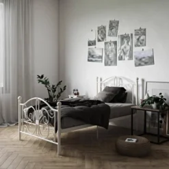 Twin Kids' Bombay Metal Bed White - Room & Joy