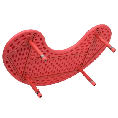 Flash Furniture 35"W X 65"L Half-Moon Plastic Height Adjustable Activity Table - Image 8