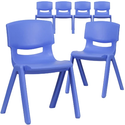 Flash Furniture 6 Pack Plastic Stackable School Chair With 13.25" Seat Height