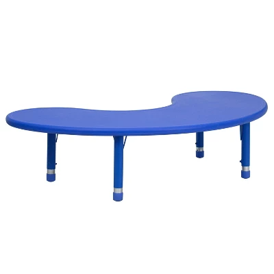 Flash Furniture 35"W X 65"L Half-Moon Plastic Height Adjustable Activity Table - Image 11