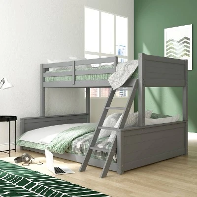 Twin Over Full Capri Wood Bunk Bed Gray - Hillsdale Furniture