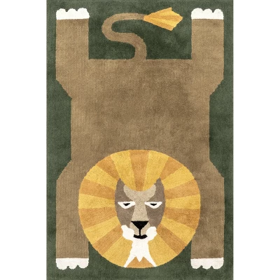 NuLOOM Tamira Colorful Lion Machine Washable Kids Area Rug - Image 9