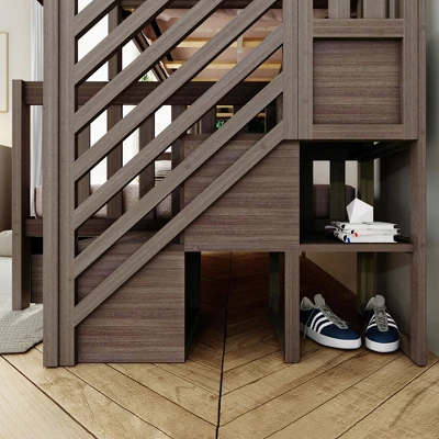 Max & Lily Twin Over Full Staircase Bunk Bed With Storage Drawers - Image 3