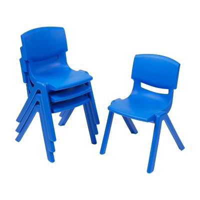 ECR4Kids Plastic School Stack Chair For Indoors And Outdoors, 12in Seat Height, 4-Pack - Image 10