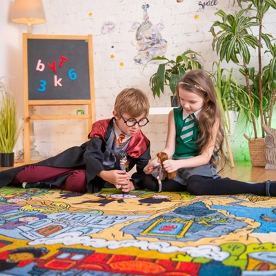 KC CUBS | Harry Potter Wizarding World Boy & Girl Kids Adventure Activity Educational Learning & Game Nursery Bedroom Classroom Rug - Image 7