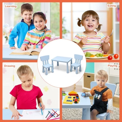 Costway Kids Table & 2 Chairs Set Toddler Activity Play Dining Study Desk Baby Gift - Image 7