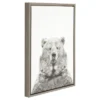 Bear Framed Canvas Art Gray (24"x18") - Uniek