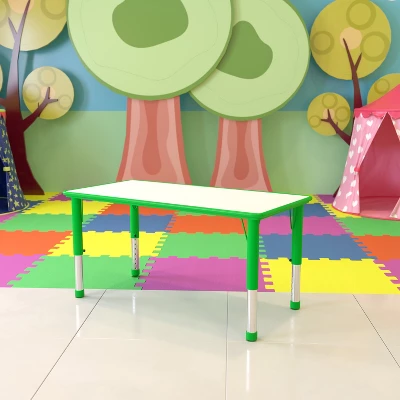 Flash Furniture 23.625"W X 47.25"L Rectangular Plastic Height Adjustable Activity Table - Image 9