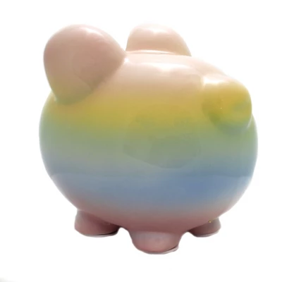 Bank Rainbow Ombre Bank - One Bank 7.75 Inches - Money Save - 3707Rbw - Ceramic - Multicolored - Image 2