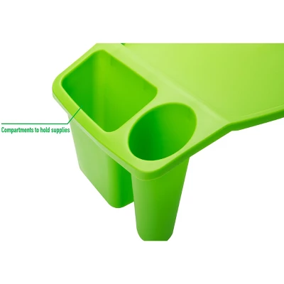 Mind Reader Kids’ Lap Desk, Freestanding Portable Table With Side Pockets, Plastic, Green, 2-Pack - Image 4