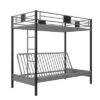 Twin Over Futon Maxence Metal Bunk Bed Silver/Black - Room & Joy