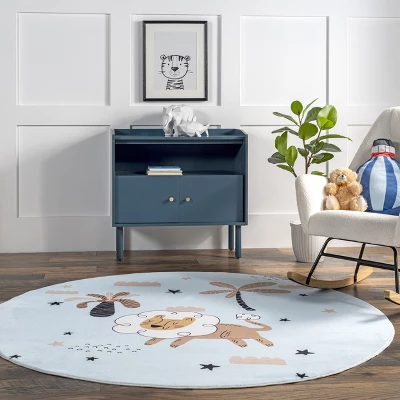 NuLOOM Jalissa Lion Dreams Machine Washable Kids Area Rug - Image 7