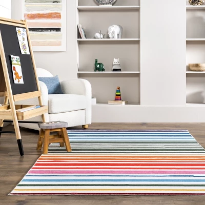 NuLOOM Effie Stripes Kids Machine Washable Area Rug - Image 7