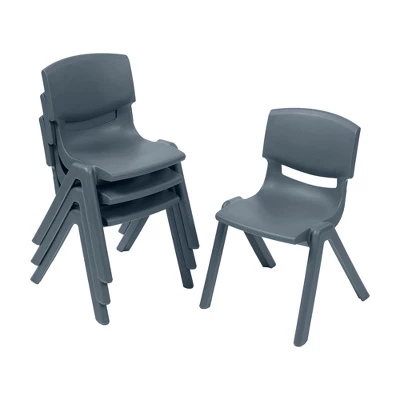 ECR4Kids Plastic School Stack Chair For Indoors And Outdoors, 12in Seat Height, 4-Pack - Image 11