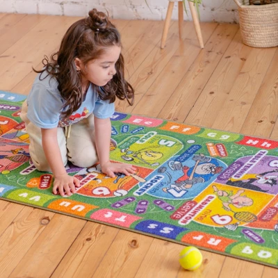 KC CUBS | Looney Tunes Boy & Girl Kids Hopscotch Number Counting Educational Learning & Game Play Nursery Bedroom Classroom Rug Carpet, 2' 7" X 6' 0" - Image 3