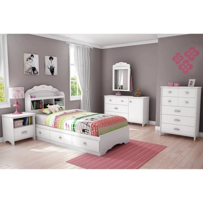 Twin Tiara Mates Bed With 3 Drawers Pure White - South Shore - Image 3