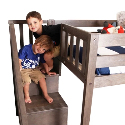 Max & Lily Twin Low Loft Bed With Staircase - Image 3