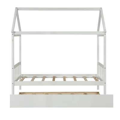 Twin Size House Shaped Platform Bed With Trundle - ModernLuxe - Image 4