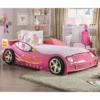 Twin Naglin Racing Car Bed With Led Headlight Pink - HOMES: Inside + Out
