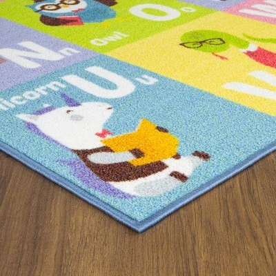 KC CUBS Boy & Girl Kids ABC Alphabet Animal Educational Learning & Fun Game Play Area Non Slip Nursery Bedroom Classroom Rug Carpet - Image 4