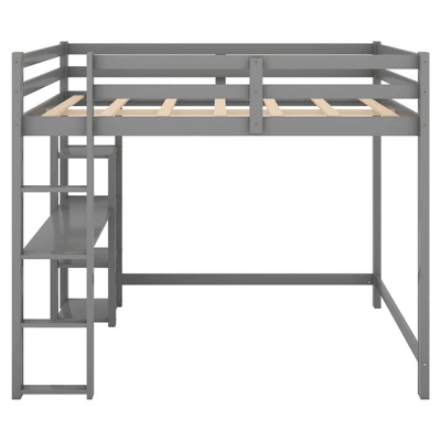 Full Size Loft Bed With Built-in Desk And Shelves - ModernLuxe - Image 4