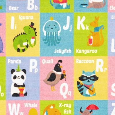 KC CUBS Boy & Girl Kids ABC Alphabet Animal Educational Learning & Fun Game Play Area Non Slip Nursery Bedroom Classroom Rug Carpet - Image 3