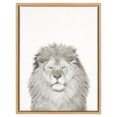 24" X 18" Lion Framed Canvas Art - Uniek - Image 4