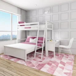 Max & Lily L-Shaped Twin Over Full Bunk Bed With Desk