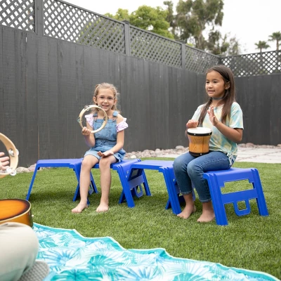 ECR4Kids Linking Stools, Children's Stackable Seat, Portable Floor Table, 4-Piece - Image 6