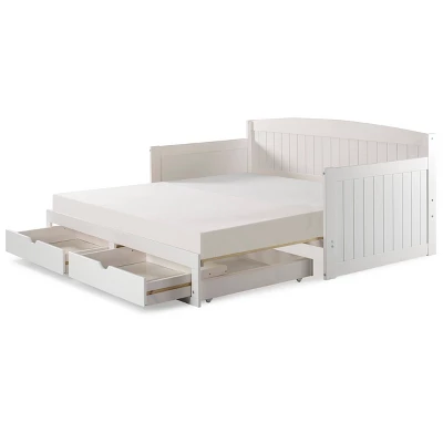 King Harmony Daybed With Conversion White - Alaterre Furniture - Image 3