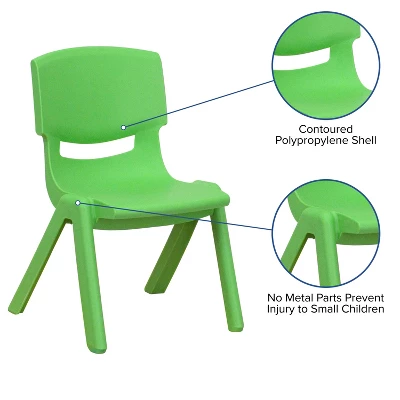 Flash Furniture 4 Pack Plastic Stackable School Chairs With 10.5" Seat Height - Image 3