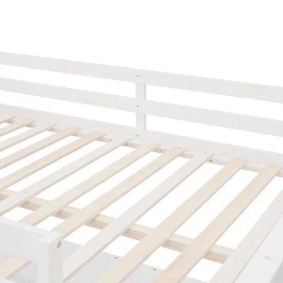 Full Size Wooden Loft Bed With Shelves And Desk - ModernLuxe - Image 9