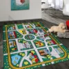 World Rug Gallery Kids Educational Learning City Life Road Non Slip Area Rug